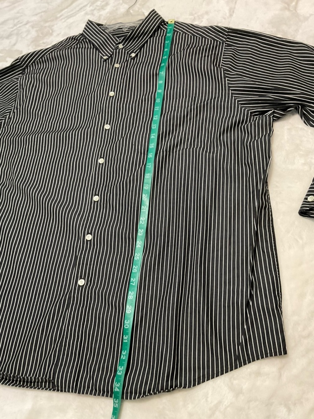 Roundtree & Yorke Black and White Pinstripe Button-Down Shirt - Picture 5 of 5